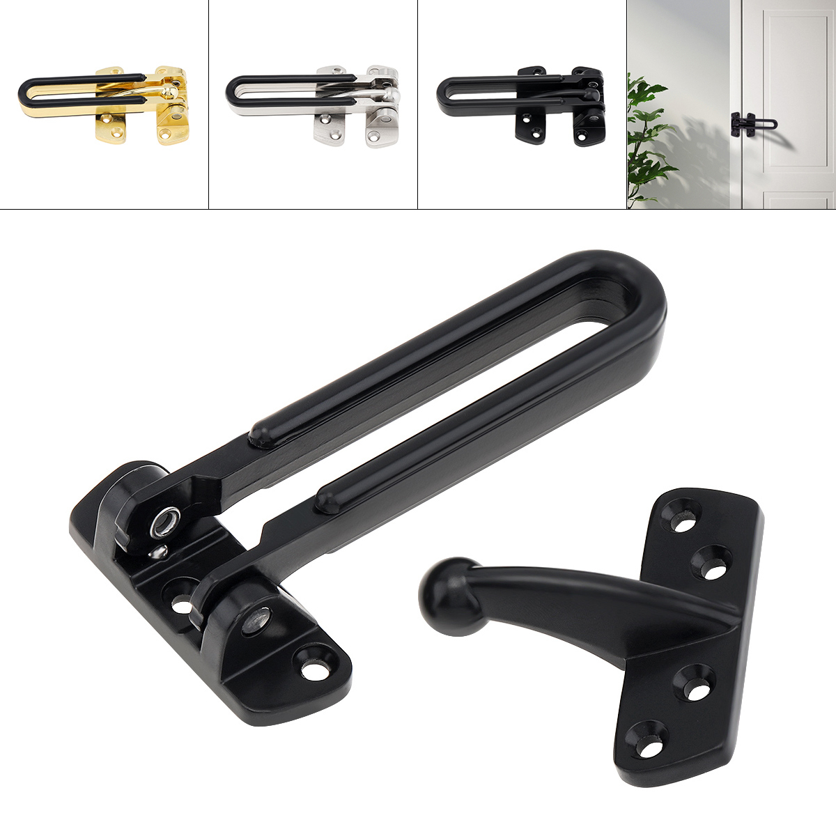 Home Security Bundle - Door Chains Zinc Alloy Extended Door