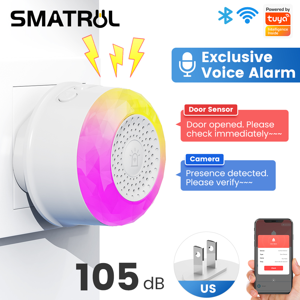 Home Security Front Door Camera - SMATRUL Tuya WiFi Sound And Light
