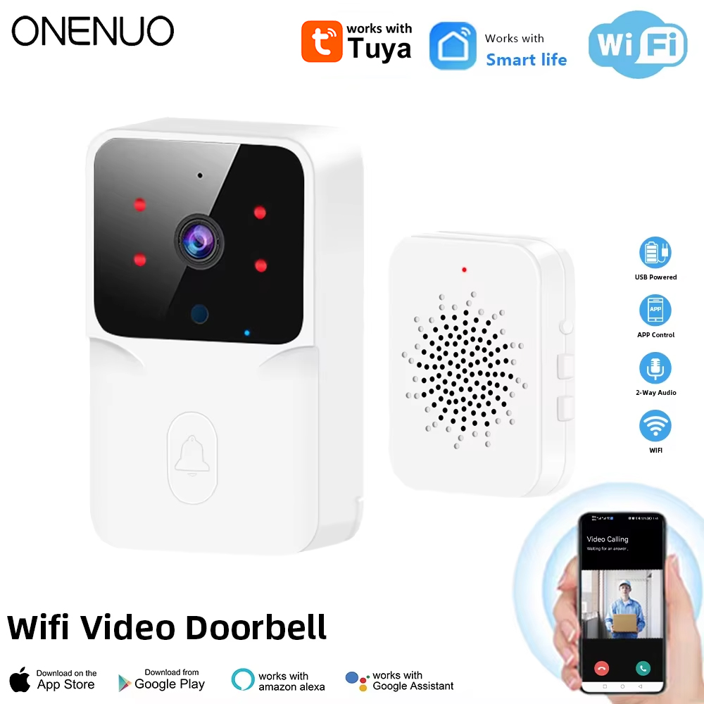 Home Security Front Door Camera - Tuya WiFi Video Doorbell Wireless HD