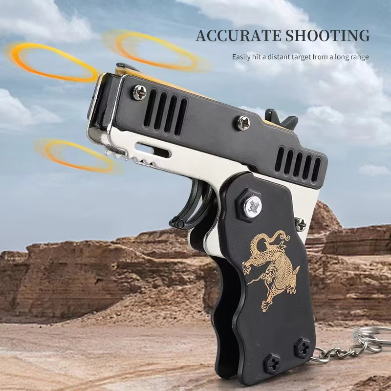 Mini Rubber Band Gun Keychain  - Home Security Gun review and price