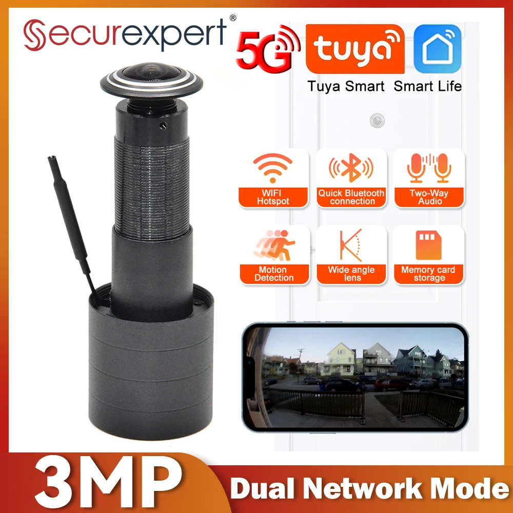 3MP HD 2.4G/5G WiFi Door Viewe - Home Security Front Door Camera review and price