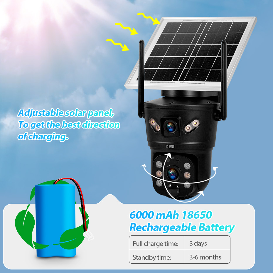 KERUI 6MP 4G SIM WiFi Solar Ca - Home Security La review and price