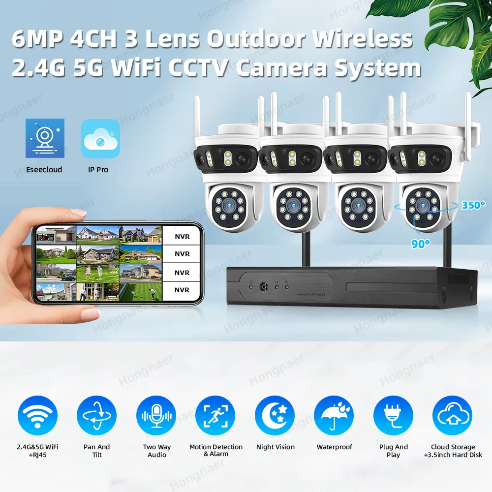 2026 Hongnaer 6MP 4CH 3 Lens 2 - Home Security Wireless Cameras review and price