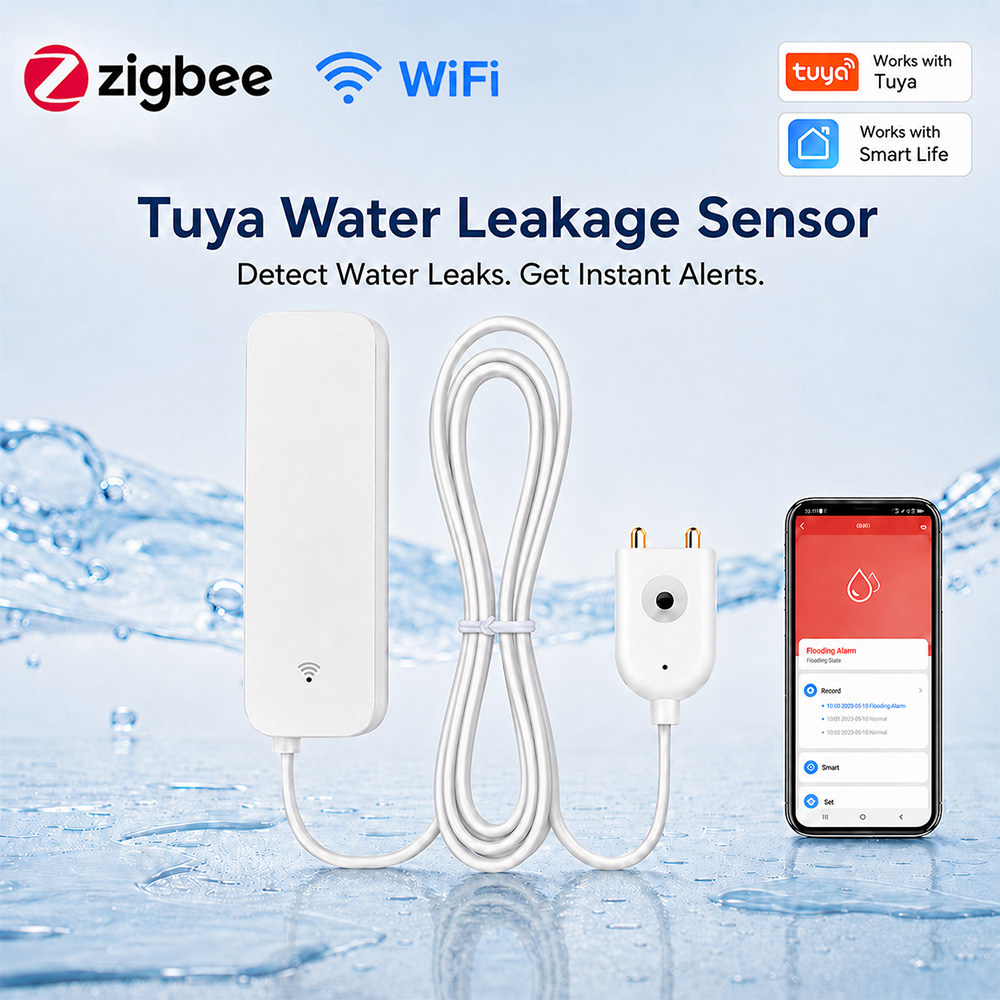 ZigBee WiFi Water Leak Sensor  - Home Security Gadgets review and price