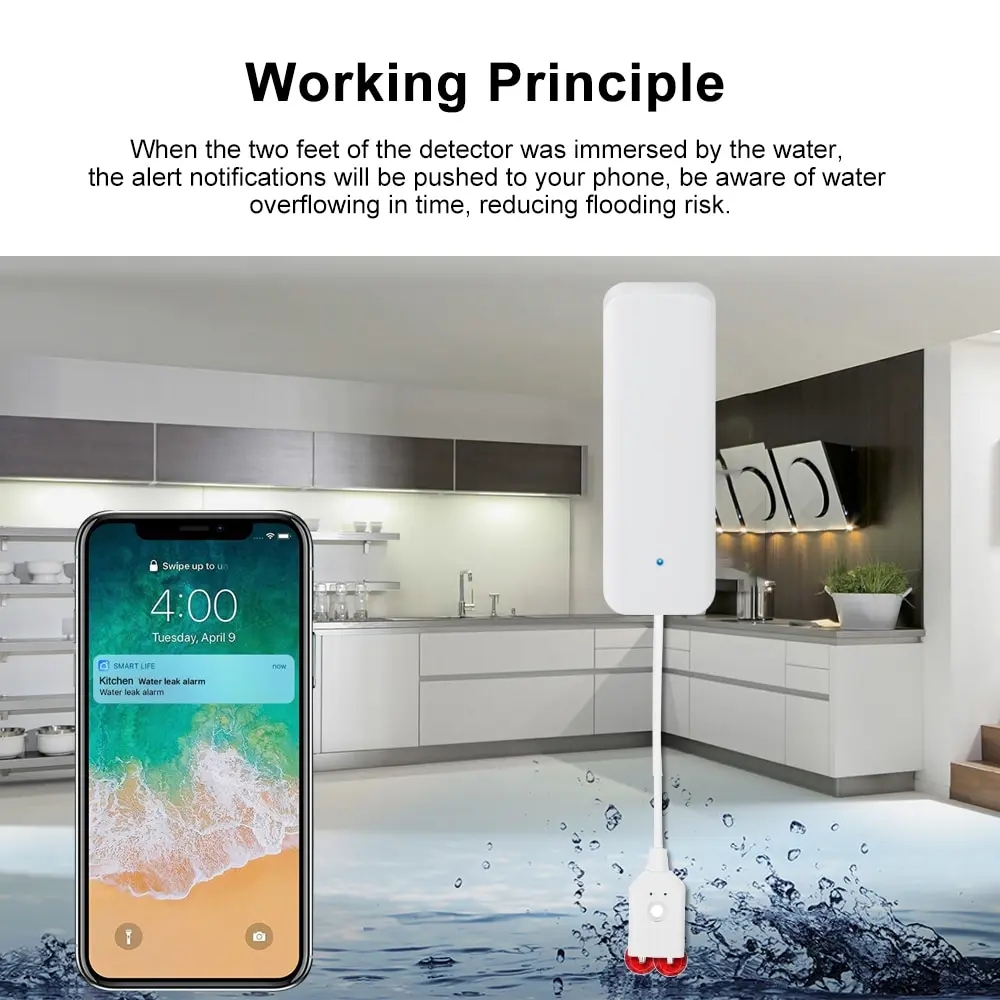 Tuya WiFi Smart Water Leak Sen - Home Security Network review and price
