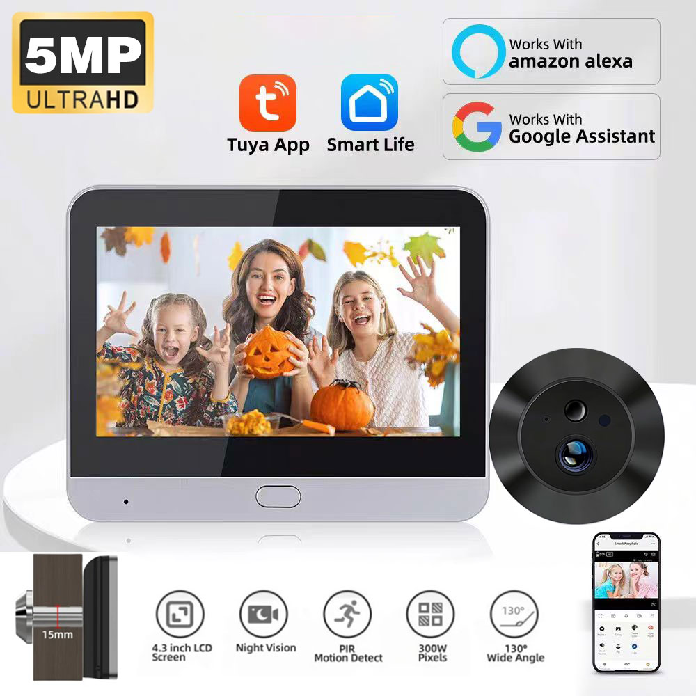 WiFi 2.4Ghz 5MP Tuya Smart Lif - Home Security Front Door Camera review and price