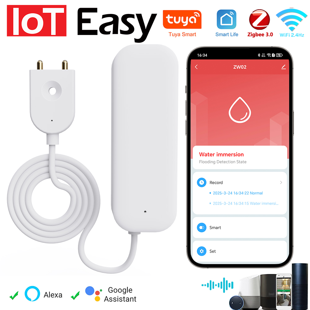 Tuya WiFi ZigBee Water Sensor  - Home Security Gadgets review and price
