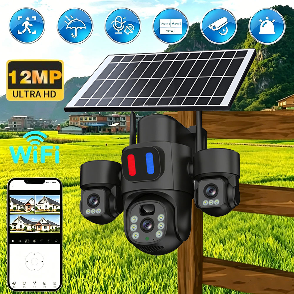 Solar WiFi PTZ Camera Outdoor  - Home Security Wireless Cameras review and price