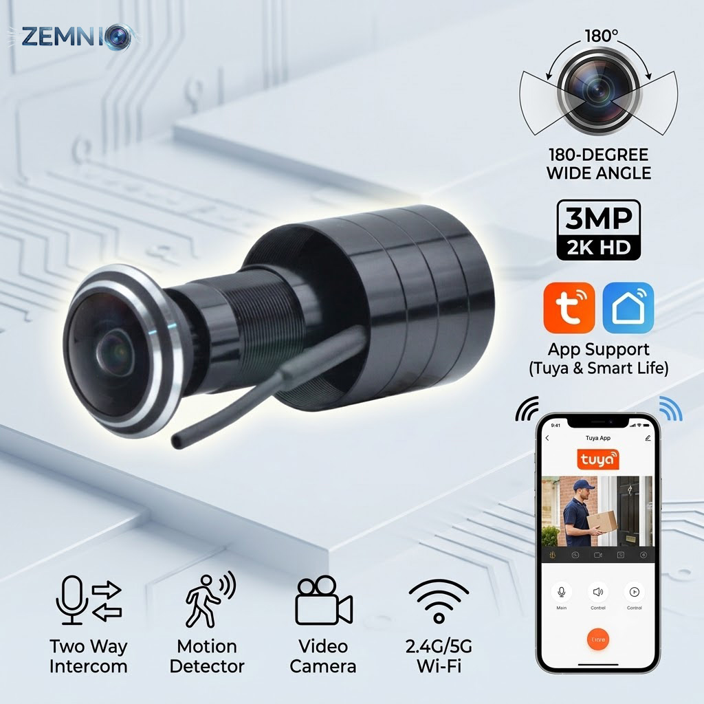 180° 3MP 2K Peephole Camera,5G - Home Security Front Door Camera review and price